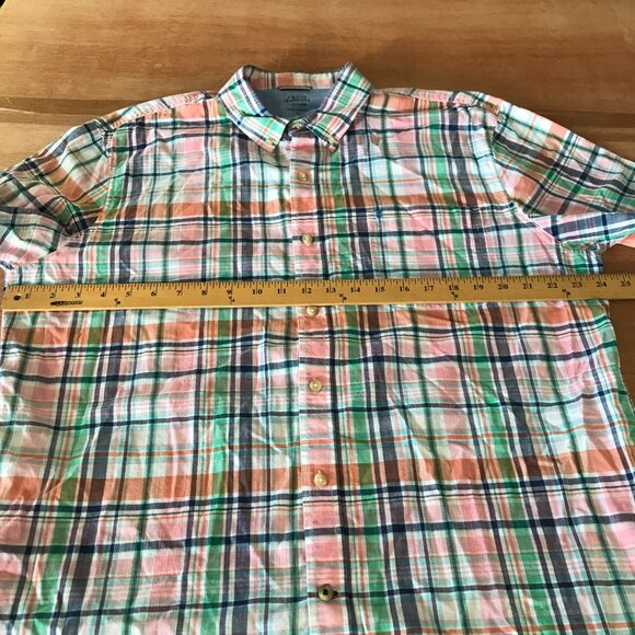 Izod Saltwater Relaxed Classics Shirt Men XL Green Plaid Button Down Pocket - Picture 6 of 12